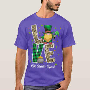 Love Gnome Teacher Squad 5th Grade St T-Shirt