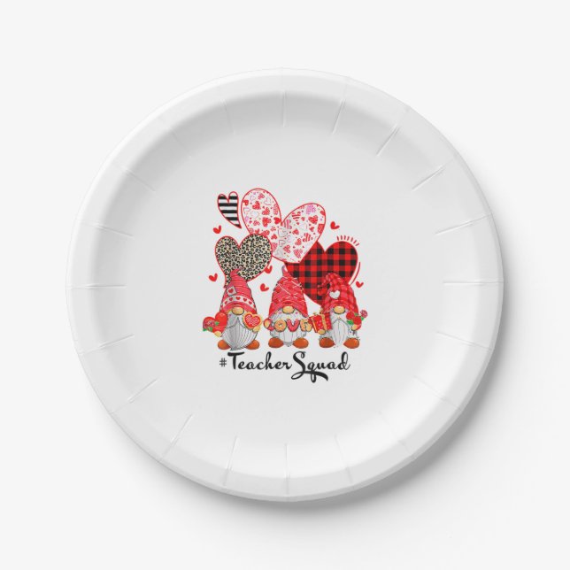 Love Gnome Teacher Squad   Paper Plate (Front)