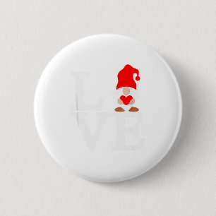Love Gnome Valentines  6 Cm Round Badge