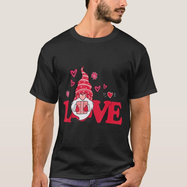 Love Gnome Valentines Day, Love Valentines Gnomes  T-Shirt (Front)