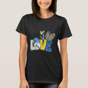 Love Gnomes Blue Yellow Ribbon Down Syndrome Aware T-Shirt