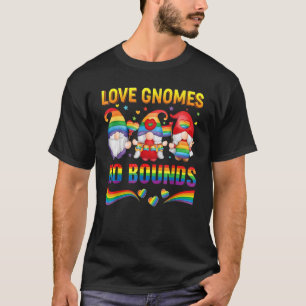 Love Gnomes No Bound LGBT Pride Rainbow LGBTQ Flag T-Shirt