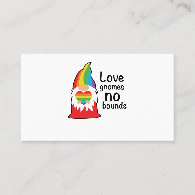 Love Gnomes No Bound LGBT Proud Business Card (Front)