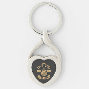 Love God Drink Coffee Read Books Christian Key Ring