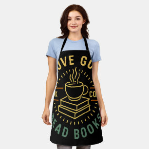 Love God Drink Coffee Read Books Lovers Vintage Apron