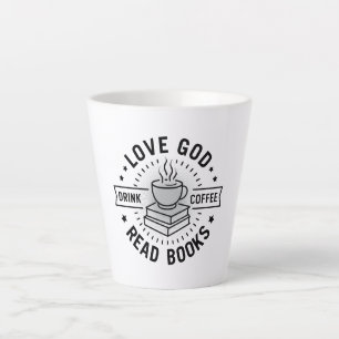 Love God Drink Coffee Read Books Lovers Vintage Latte Mug