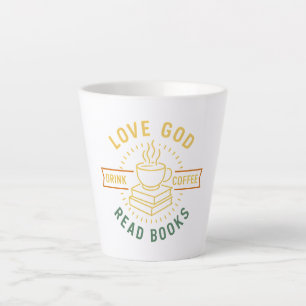 Love God Drink Coffee Read Books Lovers Vintage Latte Mug