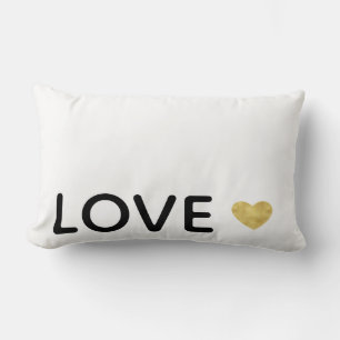 Love Gold Heart Lumbar Cushion