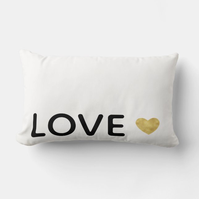 Love Gold Heart Lumbar Cushion (Front)