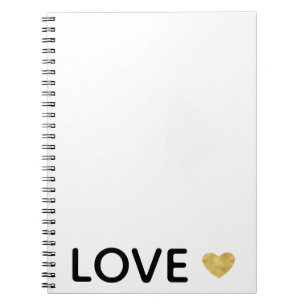 Love Gold Heart Notebook