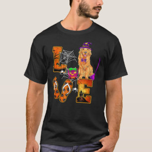 Love Golden Retriever Halloween Boo Dog T-Shirt