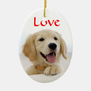 Love Golden Retriever Puppy Ornament