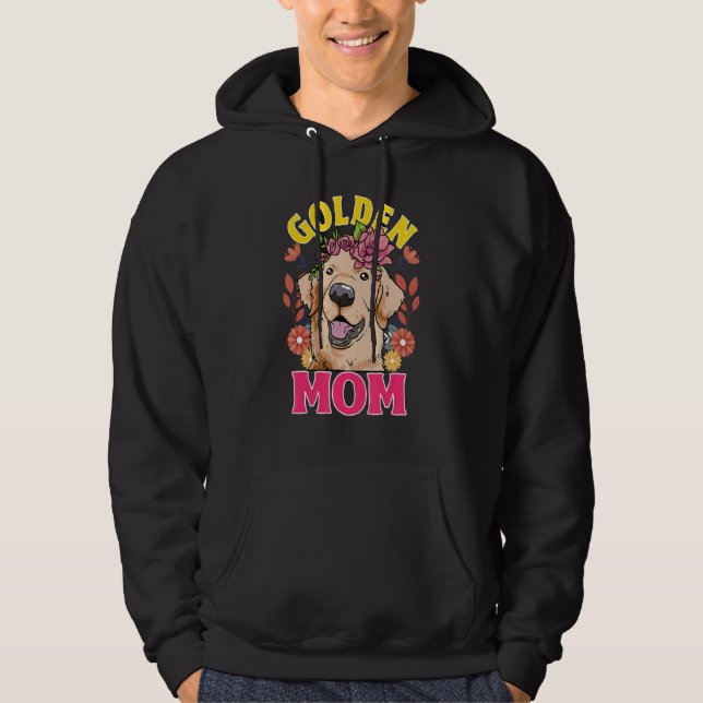 Love Golden Retrievers Golden Mom Hoodie (Front)