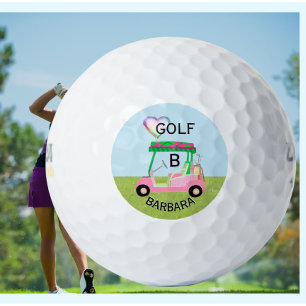 Love Golf Custom Golf Cart Clubs Monogram Name Balls