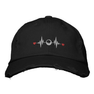 Love Golf Heartbeat Symbol Embroidered Hat