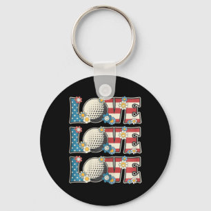 Love Golf Lover Outfit Women Teen Girls Kids Patri Key Ring