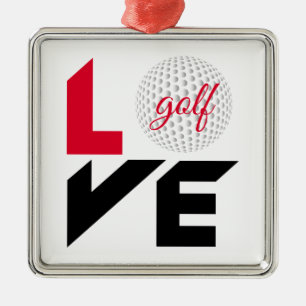 Love golf metal ornament