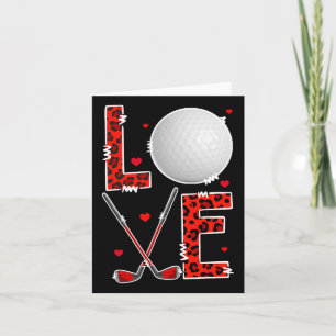 Love Golf Player Team Valentine's Day Costume Leop Card