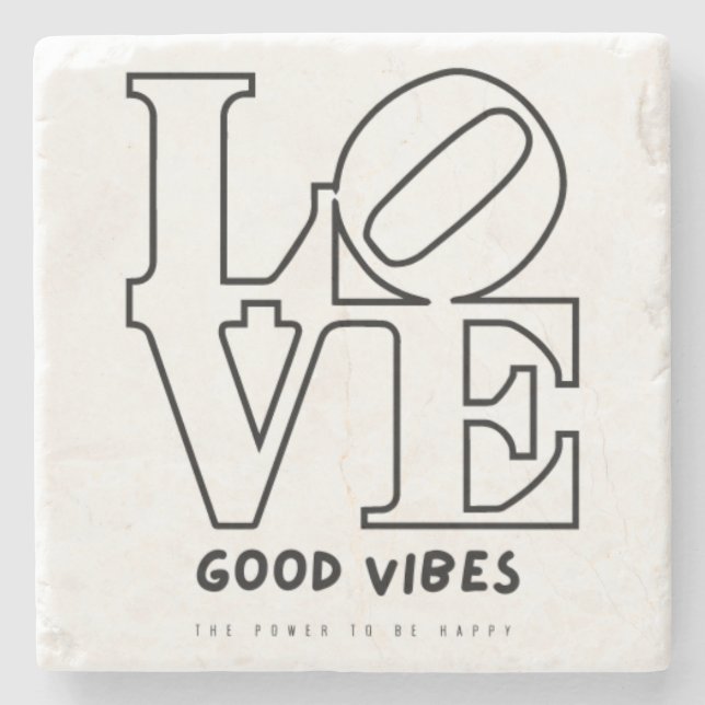 LOVE GOOD VIBES STONE COASTER (Front)