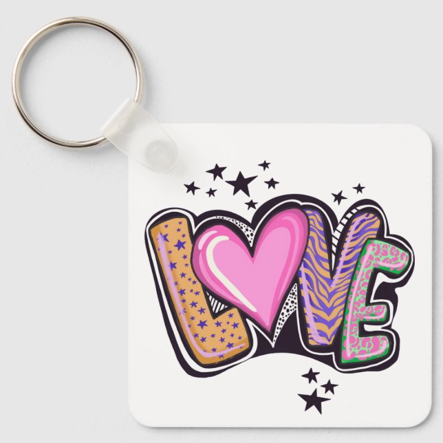 Love Graffiti Art Key Ring (Front)