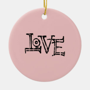 Love Graffiti Ceramic Ornament