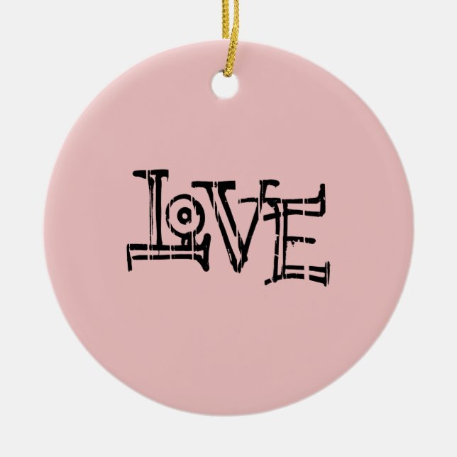 Love Graffiti Ceramic Ornament (Front)