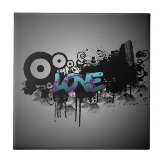 LOVE Graffiti Ceramic Tile