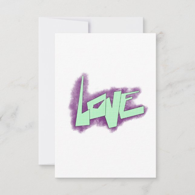 love graffiti purple green mint typography dots  (Front)