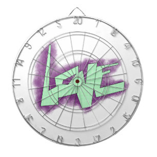 love graffiti purple green mint typography dots dartboard