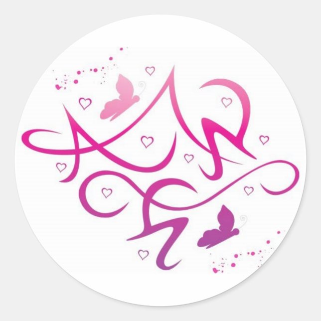 Love graffitti style classic round sticker (Front)