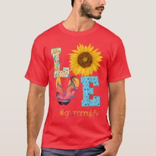 LOVE Grammy Life Flip Flops Sunflower Summer Mothe T-Shirt