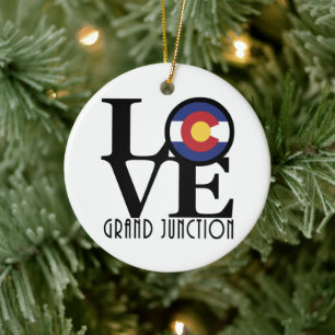 LOVE Grand Junction Ceramic Ornament