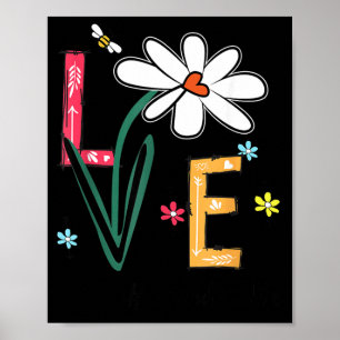 Love Grandma Life Daisy Flower Cute Mothers Day Poster