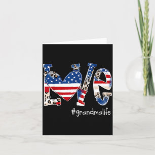 Love Grandma Life Patriotic USA Card