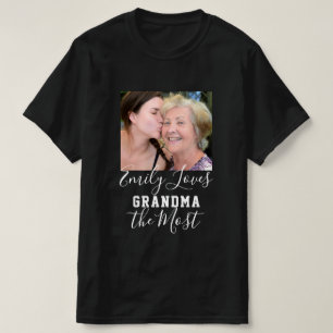 LOVE GRANDMA THE MOST Custom Photo Mother's Day T-Shirt