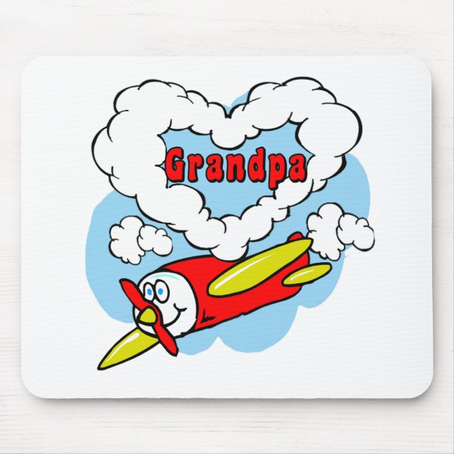 Love Grandpa Kids Aeroplane Mouse Pad (Front)