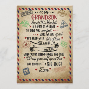 Love Grandson   Letter To My Grandson From Grandma Invitation