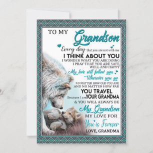 Love Grandson   Letter To My Grandson From Grandma Invitation