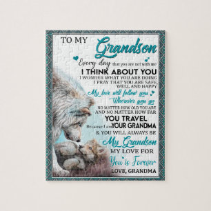 Love Grandson   Letter To My Grandson From Grandma Jigsaw Puzzle