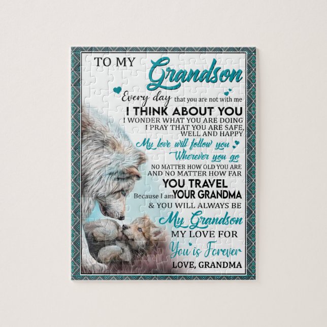 Love Grandson | Letter To My Grandson From Grandma Jigsaw Puzzle (Vertical)