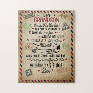 Love Grandson   Letter To My Grandson From Grandma Jigsaw Puzzle