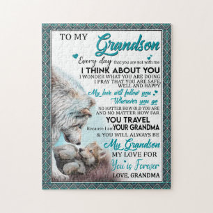 Love Grandson   Letter To My Grandson From Grandma Jigsaw Puzzle