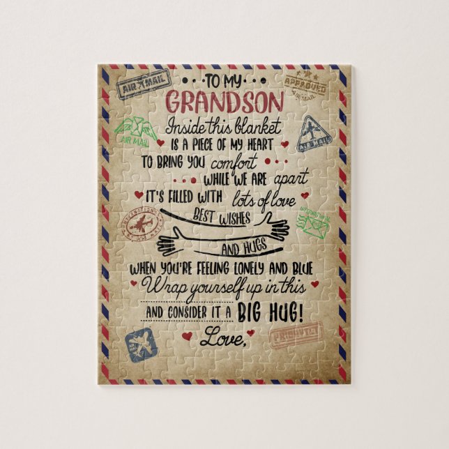 Love Grandson | Letter To My Grandson From Grandma Jigsaw Puzzle (Vertical)