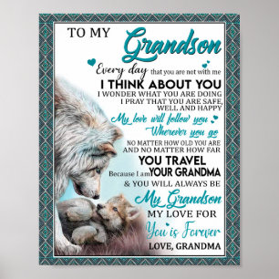 Love Grandson Letter To My Grandson From Grandma Poster