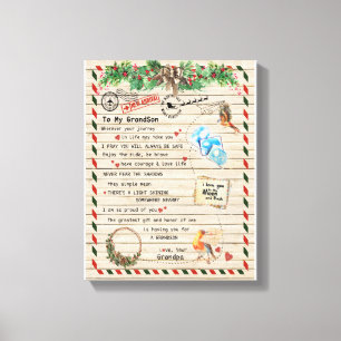 Love Grandson Letter To My Grandson I Proud Of You Canvas Print