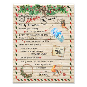 Love Grandson Letter To My Grandson I Proud Of You Photo Print