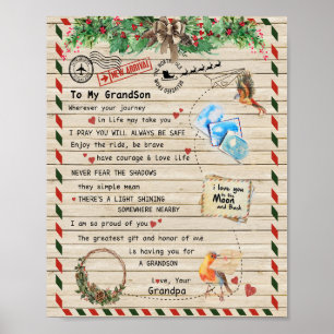 Love Grandson Letter To My Grandson I Proud Of You Poster
