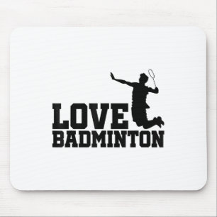 Love Graphic Badminton Player Shuttle Player Sport Mouse Pad