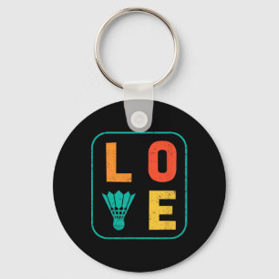 Love Graphic Dminton Player Shuttle Player Sports Key Ring