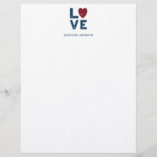 LOVE Graphic Minimalist Look Custom Letterhead